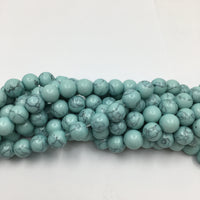 4mm Greenish Blue Howlite Bead | Bellaire Wholesale