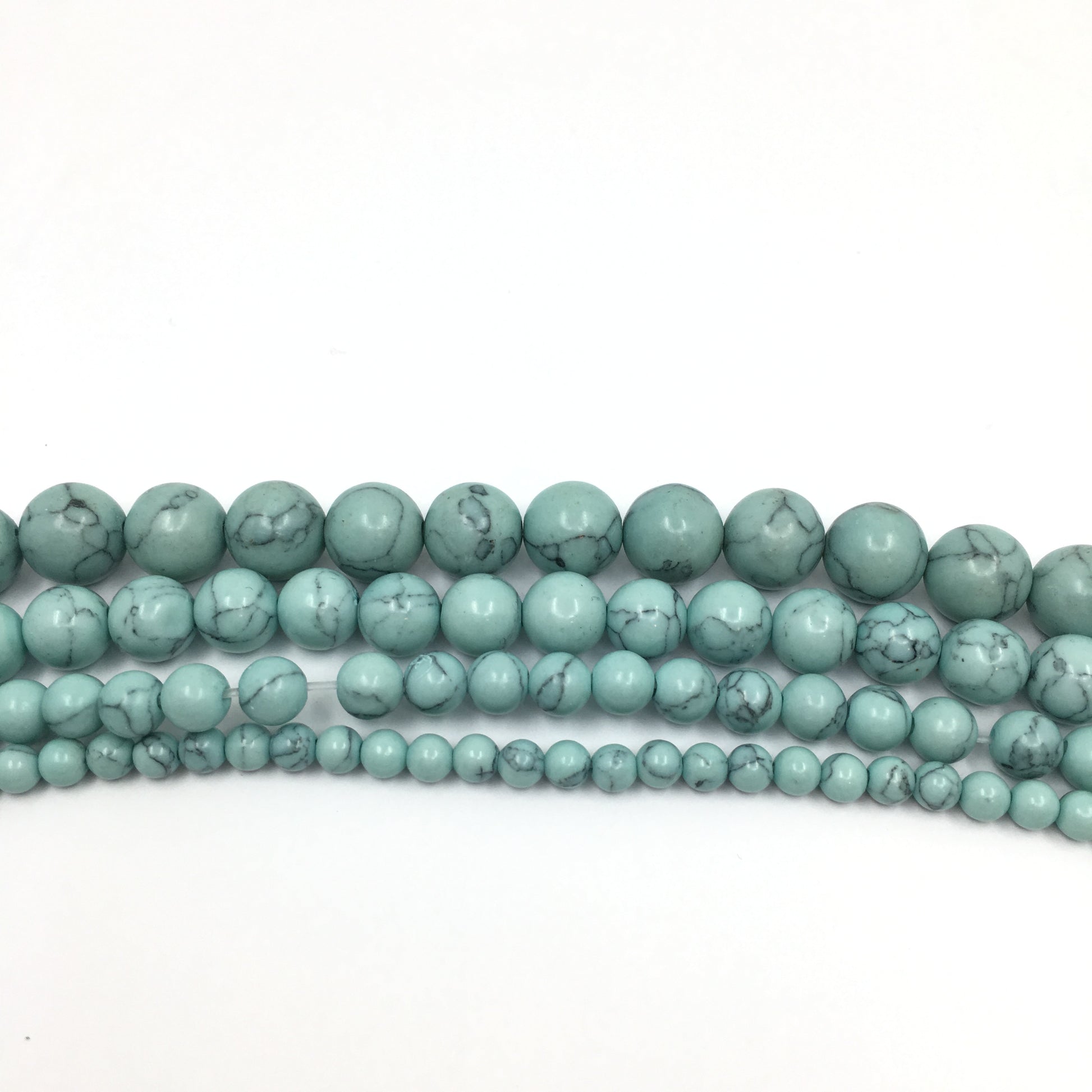 4mm Greenish Blue Howlite Bead | Bellaire Wholesale