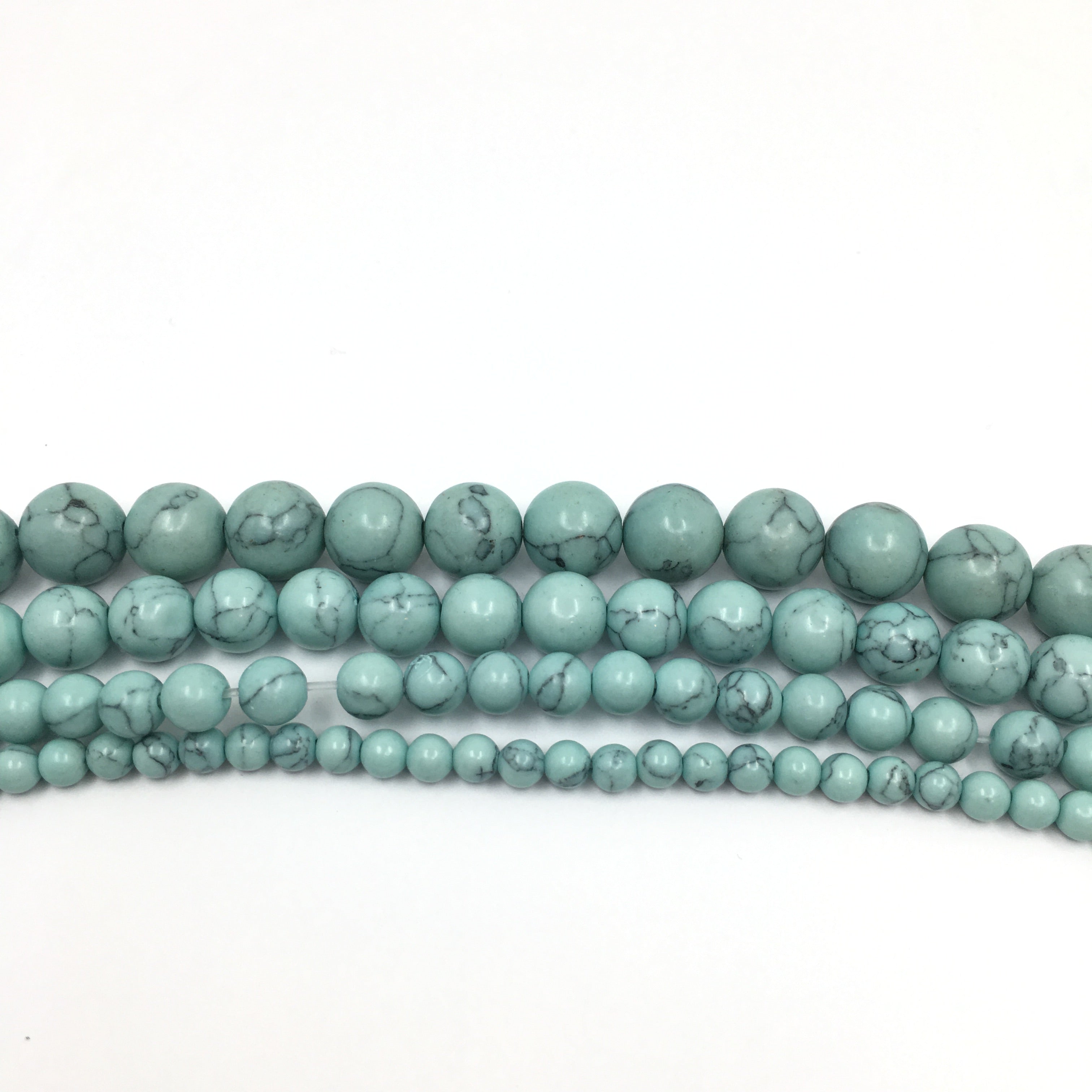 8mm Greenish Blue Howlite Bead | Bellaire Wholesale