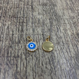 Round Blue Brass Evil Eye Charm | Bellaire Wholesale