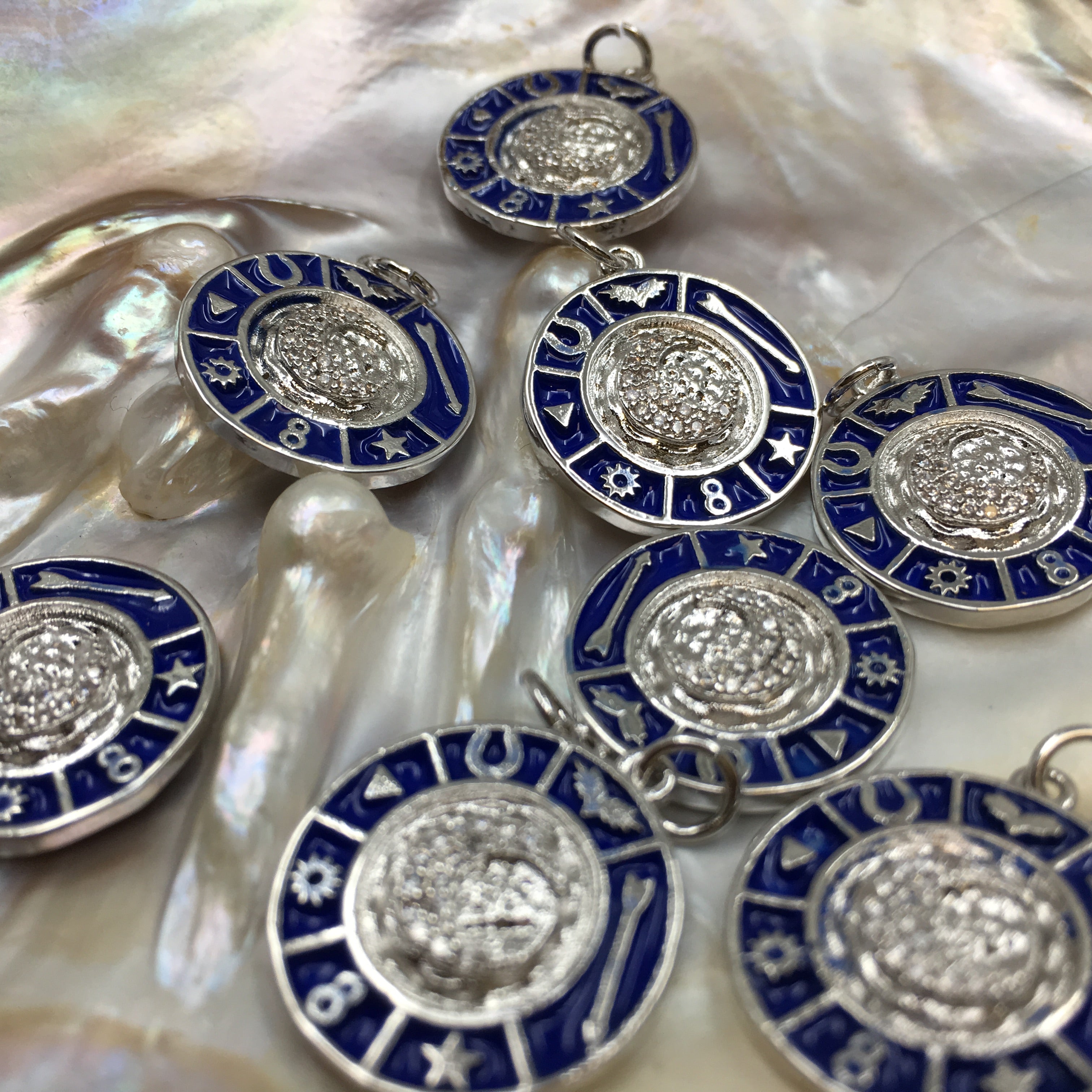 Round Gold Compass Brass Charm | Bellaire Wholesale