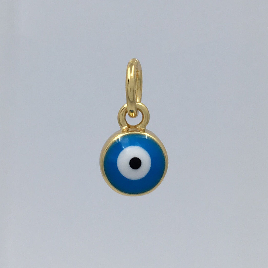 Round Blue and Navy Brass Evil Eye Charm | Bellaire Wholesale