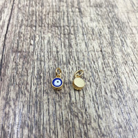 Round Blue and Navy Brass Evil Eye Charm | Bellaire Wholesale
