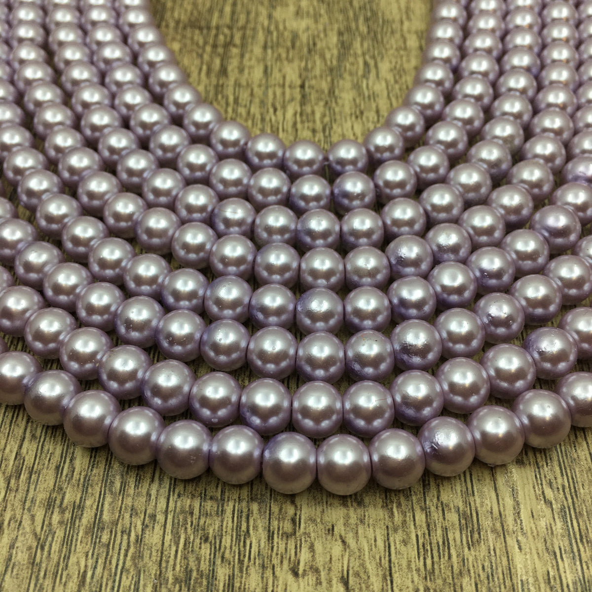 6mm and 8mm Glass Pearl Bead,Light Purple | Bellaire Wholesale