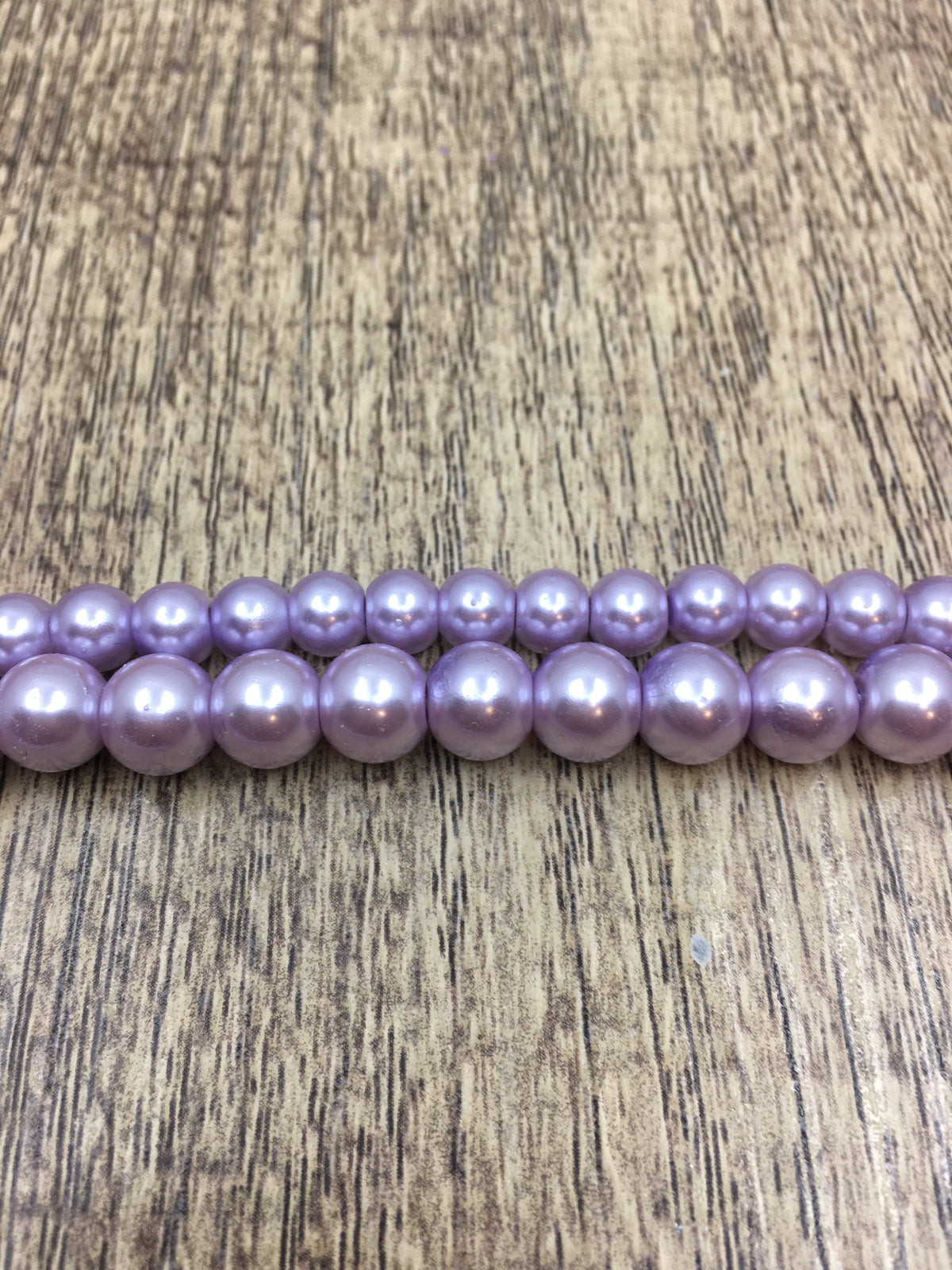 6mm and 8mm Glass Pearl Bead,Light Purple | Bellaire Wholesale