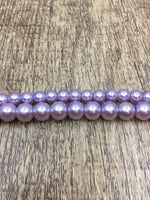 6mm and 8mm Glass Pearl Bead,Light Purple | Bellaire Wholesale