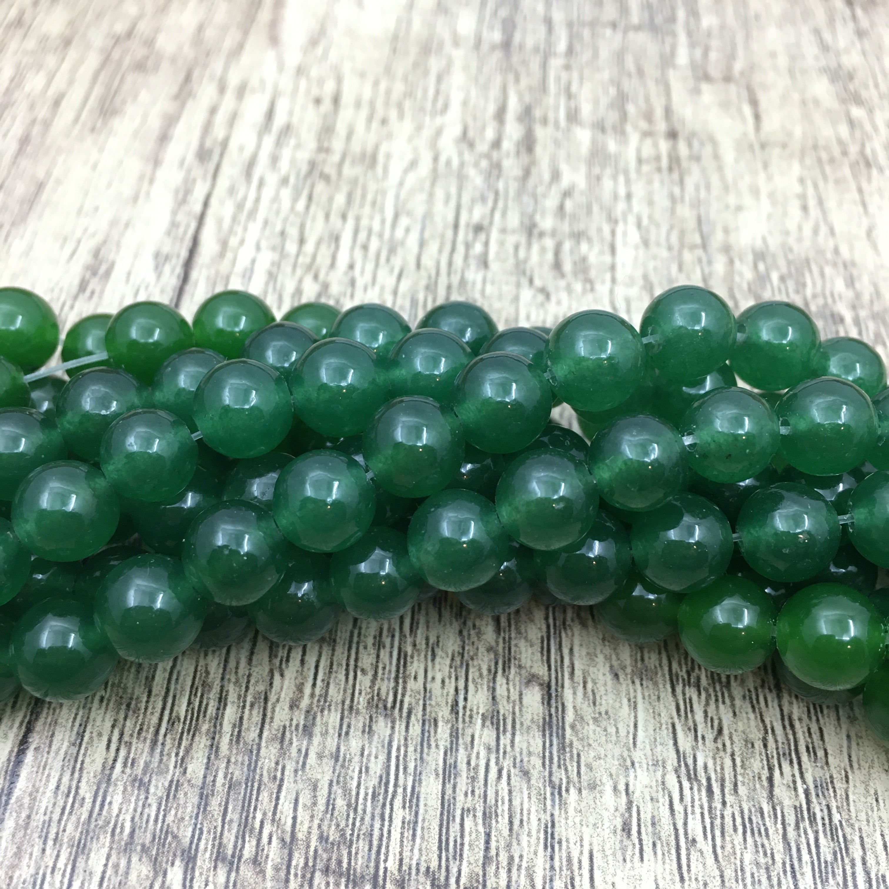 10mm Dark Green Jade Bead | Bellaire Wholesale