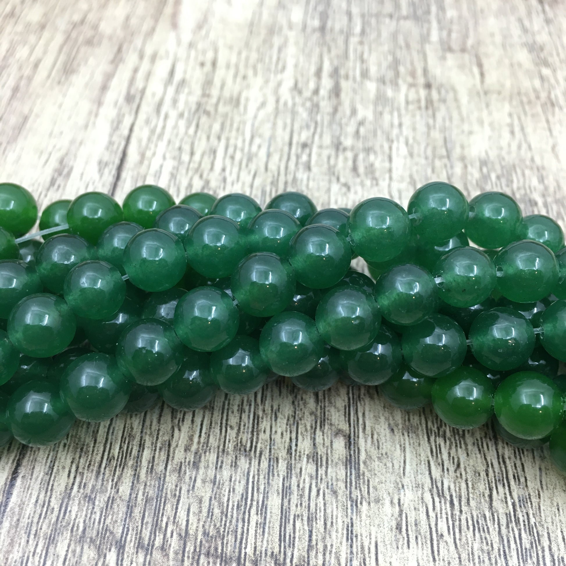 8mm Dark Green Jade Bead | Bellaire Wholesale