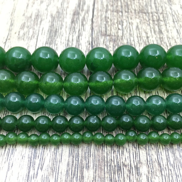 6mm Dark Green Jade Bead | Bellaire Wholesale
