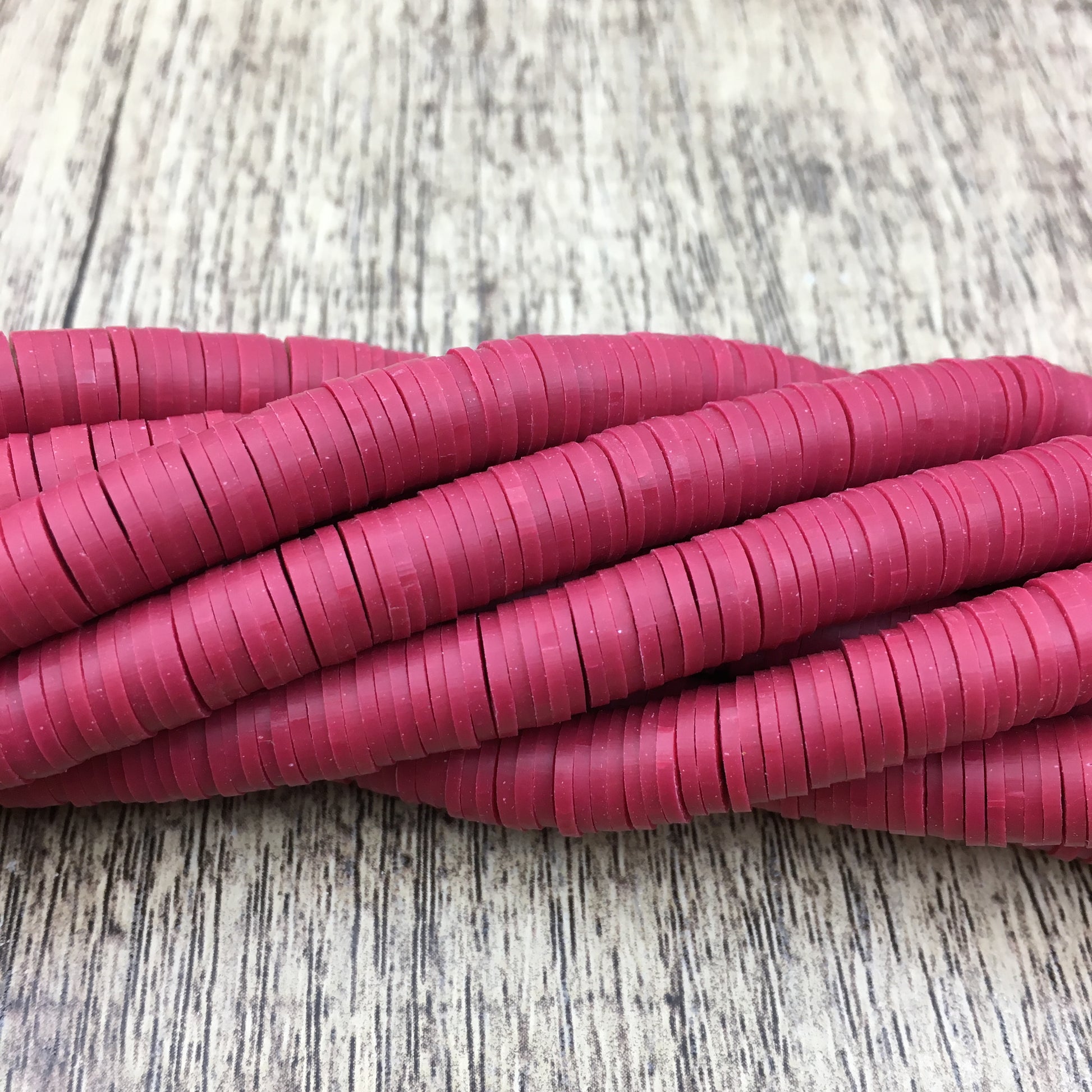 8mm Burgundy Red Heishi Beads | Bellaire Wholesale