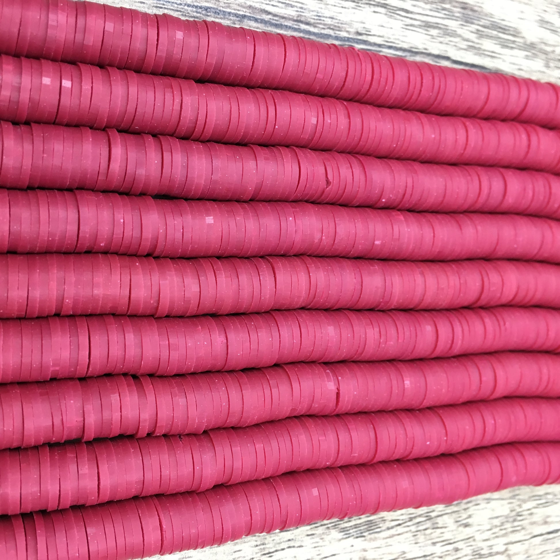 8mm Burgundy Red Heishi Beads | Bellaire Wholesale
