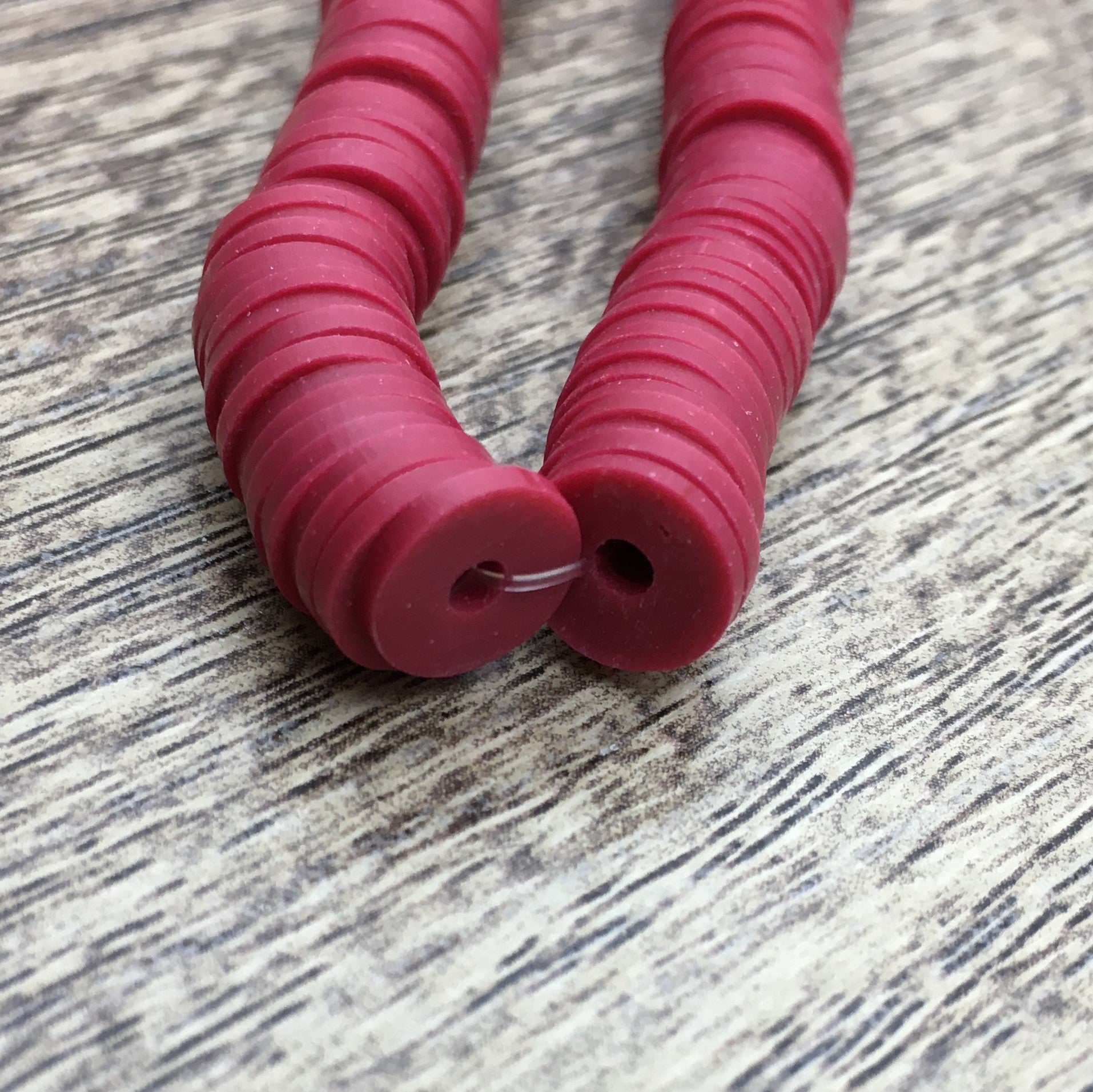 8mm Burgundy Red Heishi Beads | Bellaire Wholesale