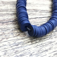 6mm Navy Blue Heishi Beads | Bellaire Wholesale