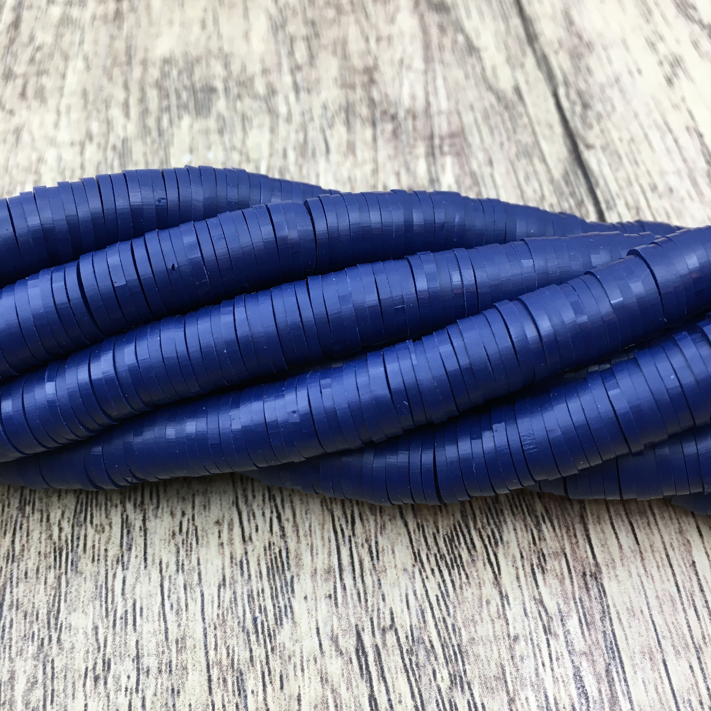 6mm Navy Blue Heishi Beads | Bellaire Wholesale