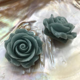 Greyish Green Rose Resin Bead | Bellaire Wholesale