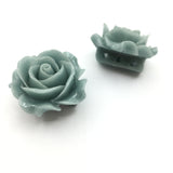 Greyish Green Rose Resin Bead | Bellaire Wholesale