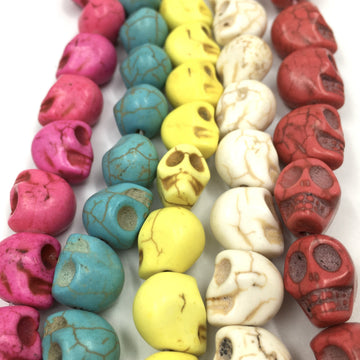 Howlite Skull Beads Yellow/Red/Pink/Ivory/Turquoise | Bellaire Wholesale