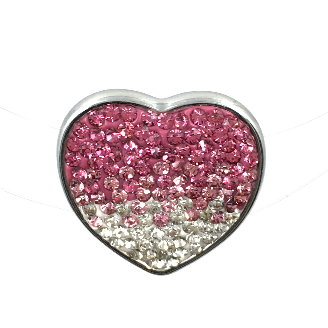 Shambhala Clear Pink disco heart bead | Bellaire Wholesale