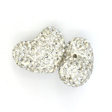 Shambhala Clear disco heart bead | Bellaire Wholesale