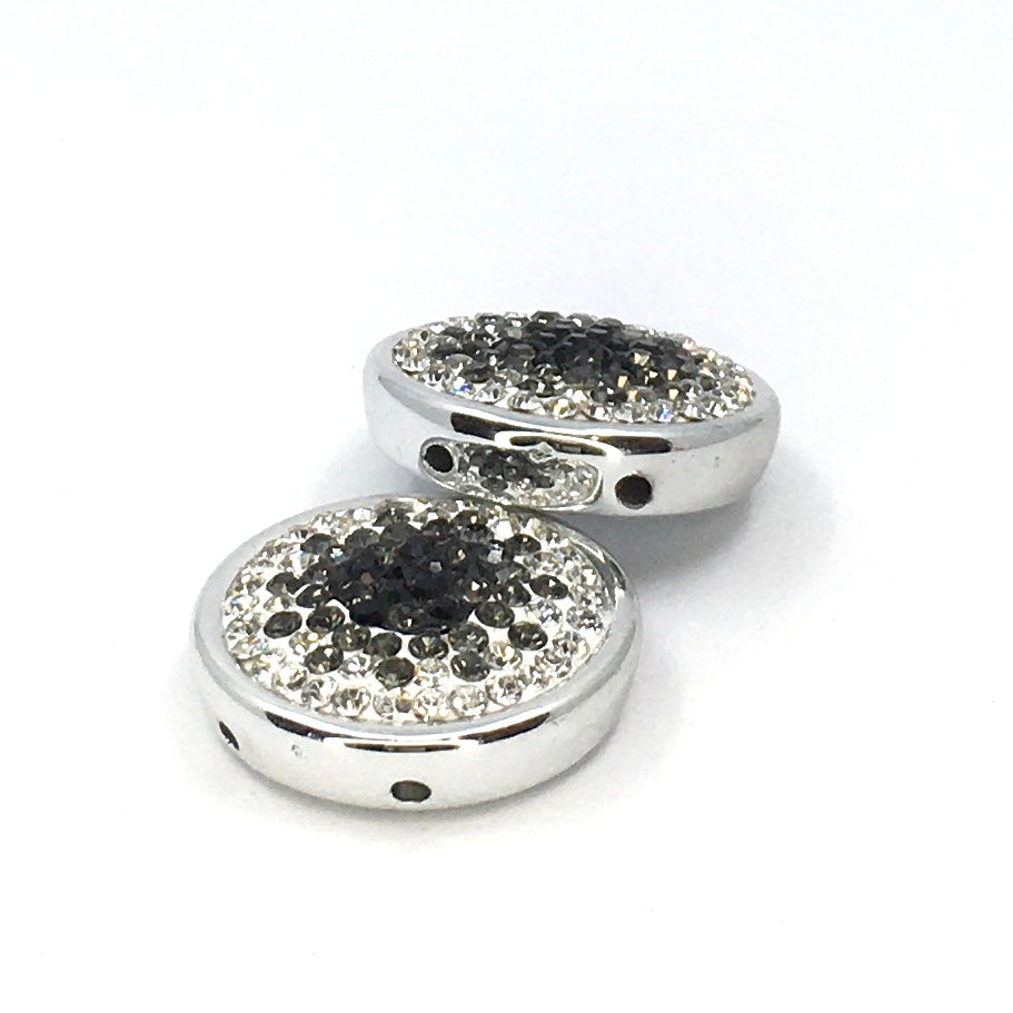 Shambhala Clear Black disco heart bead | Bellaire Wholesale