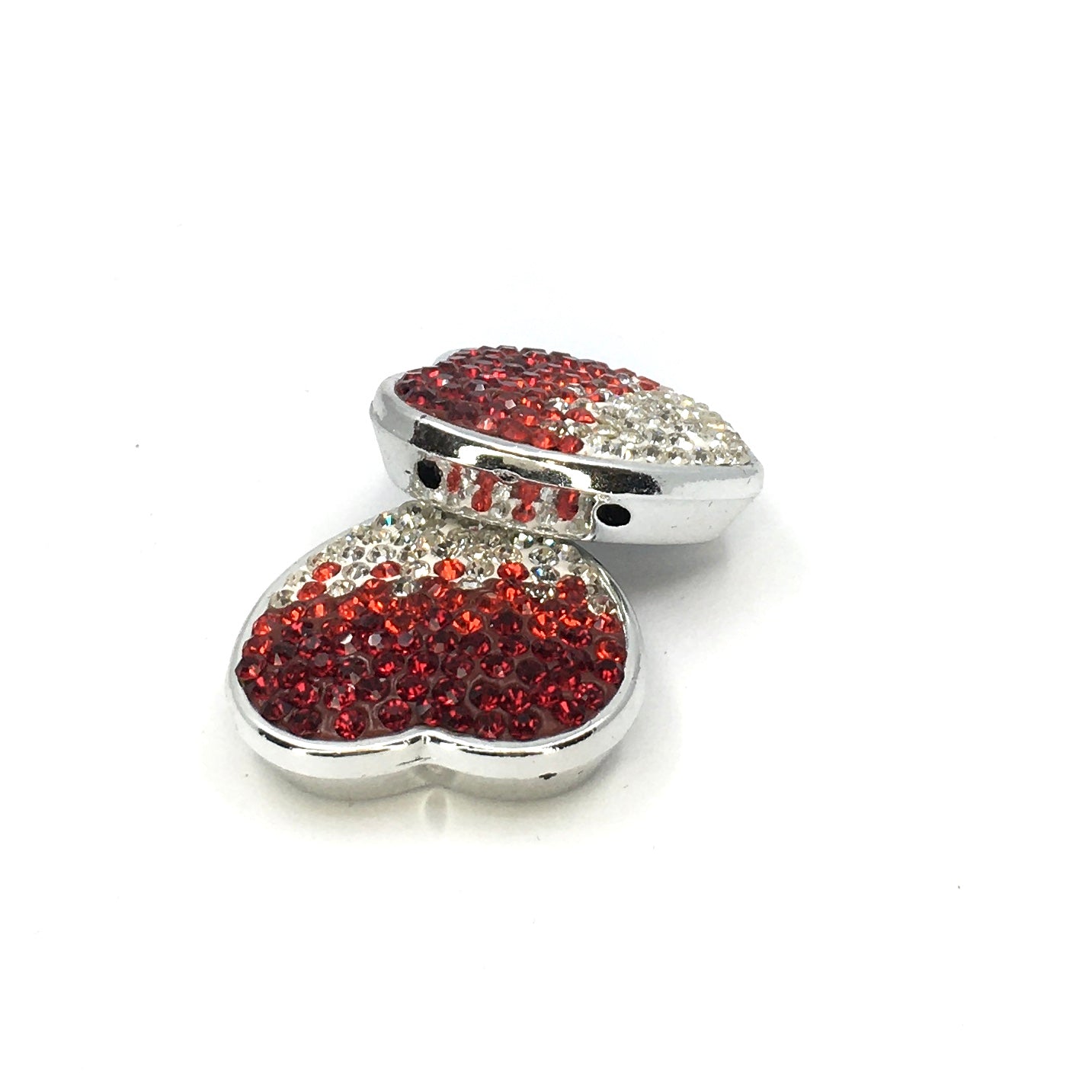 Shambhala Clear Red disco heart bead | Bellaire Wholesale