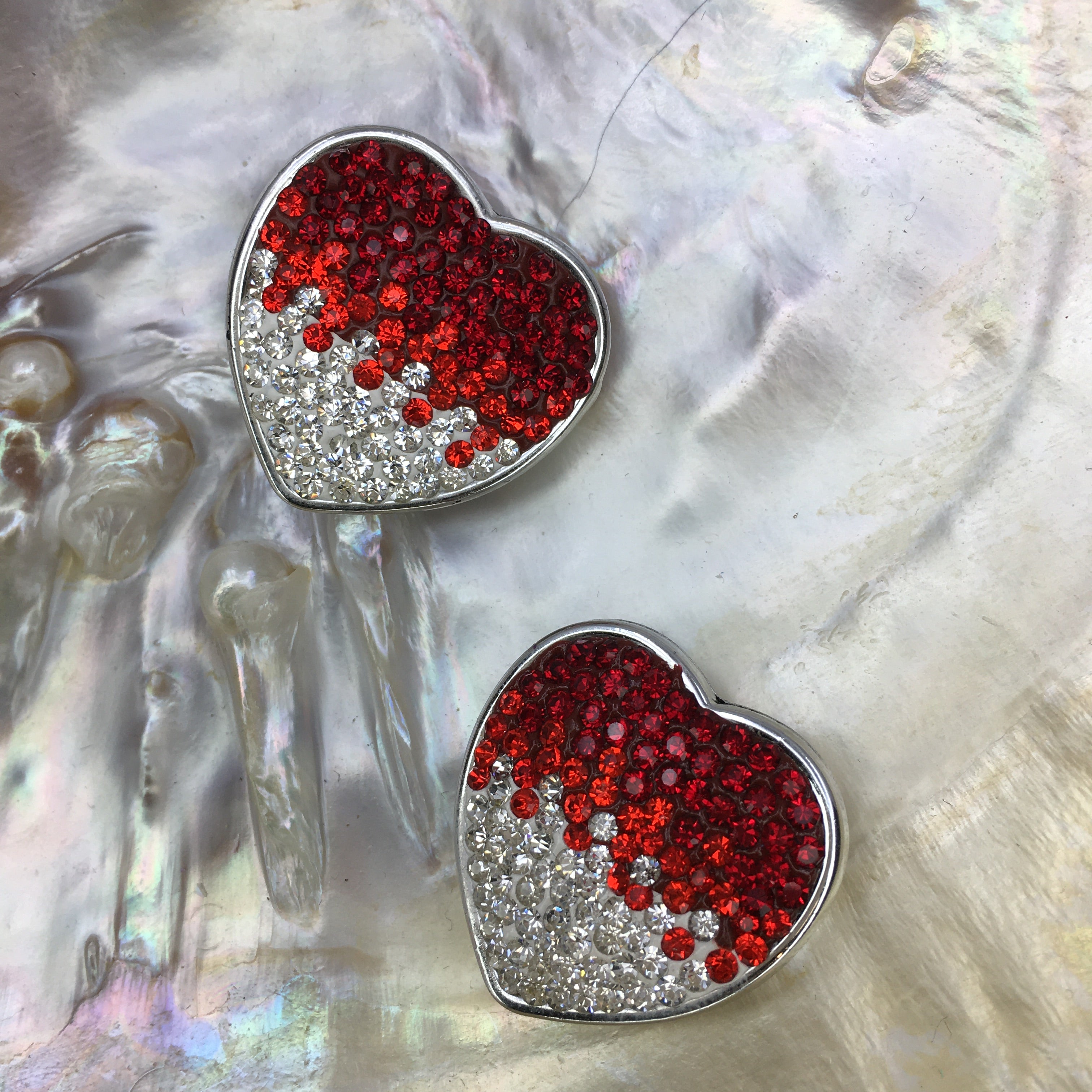 Shambhala Clear Red disco heart bead | Bellaire Wholesale