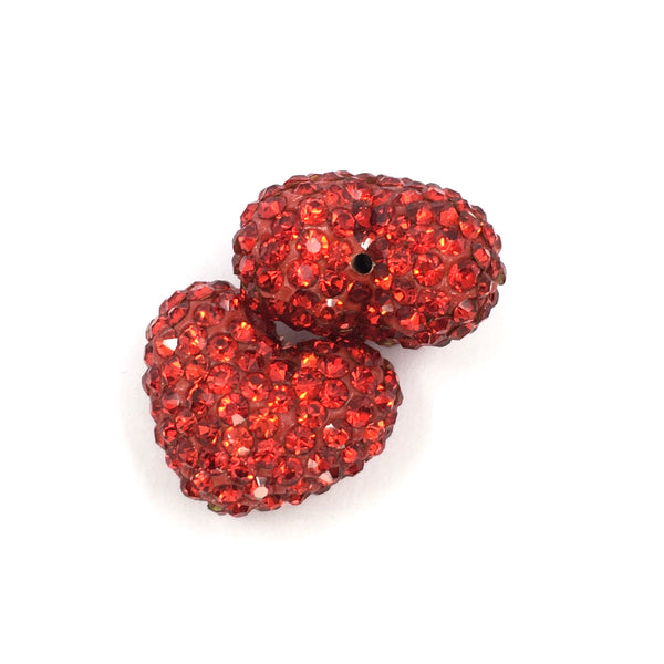 Shambhala Red disco heart bead | Bellaire Wholesale