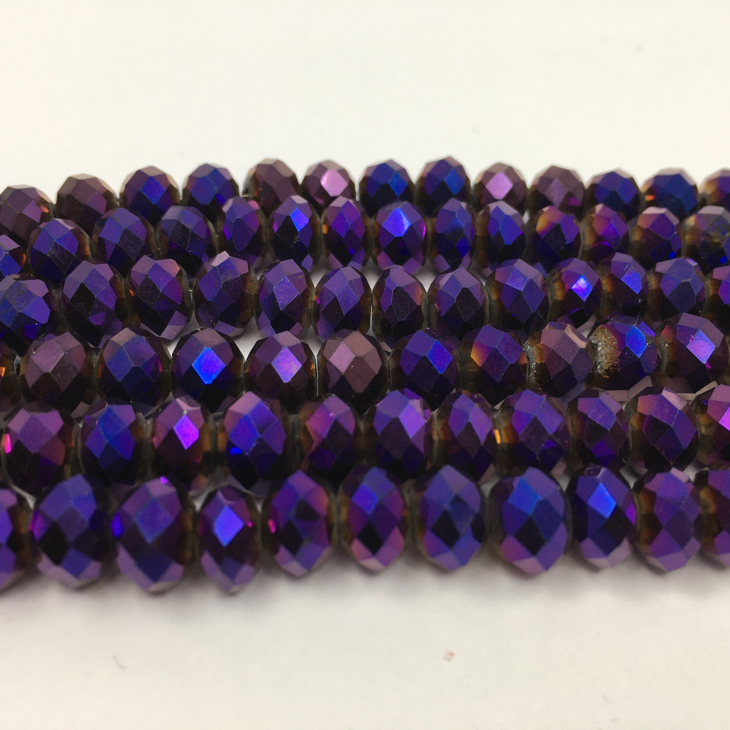 8mm Glass Purple Bead, Metallic Purple | Bellaire Wholesale