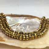 8mm Faceted Rondelle Metallic Gold Glass Bead | Bellaire Wholesale