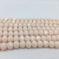 8mm Faceted Rondelle Glass Bead, Bone Color | Bellaire Wholesale