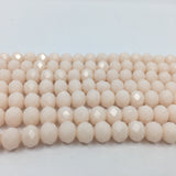 8mm Faceted Rondelle Glass Bead, Bone Color | Bellaire Wholesale
