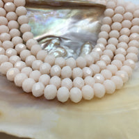 6mm Faceted Rondelle Glass Bead, Bone Color | Bellaire Wholesale
