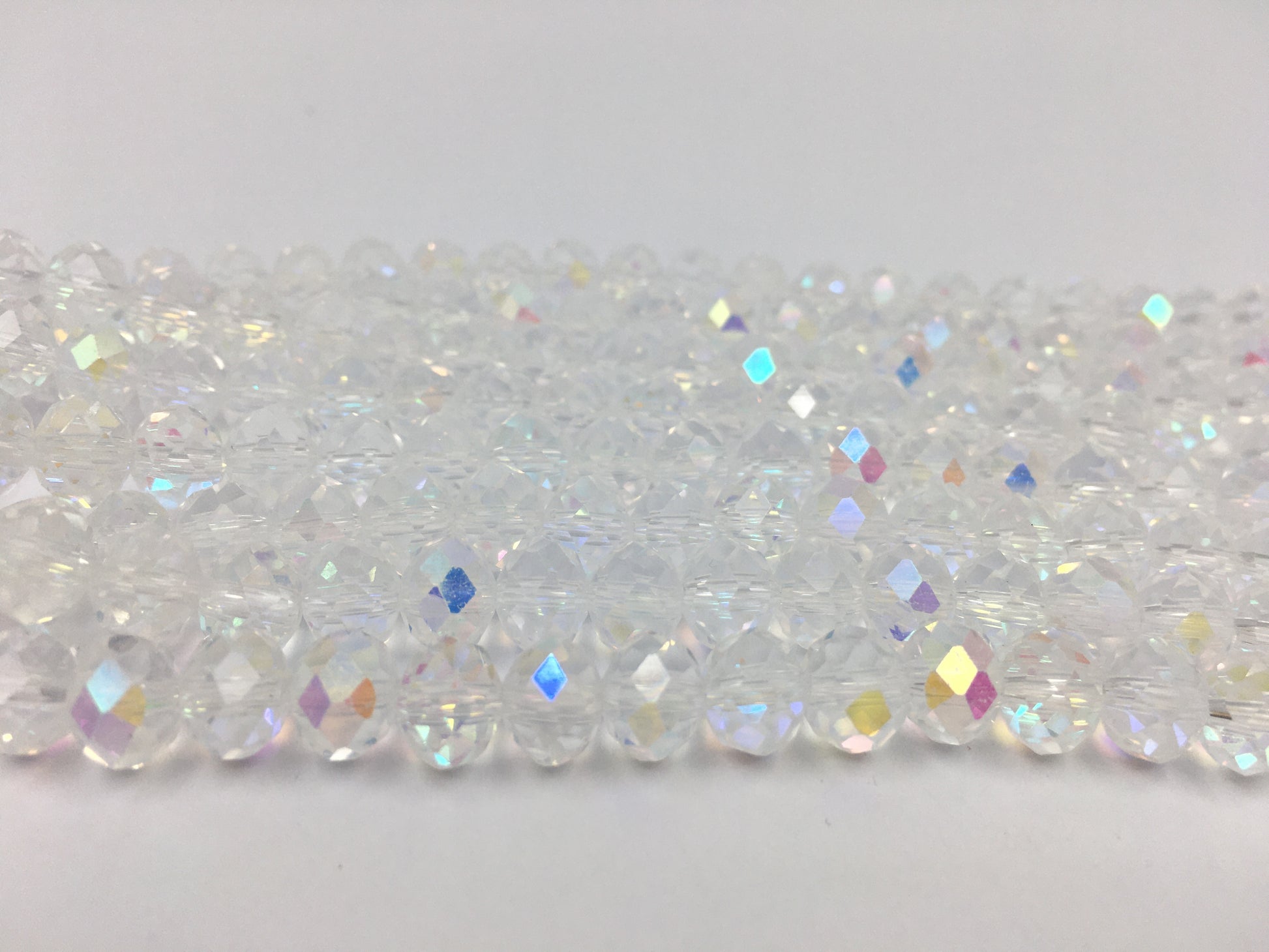 6mm Clear Faceted Rondelle Glass Bead | Bellaire Wholesale