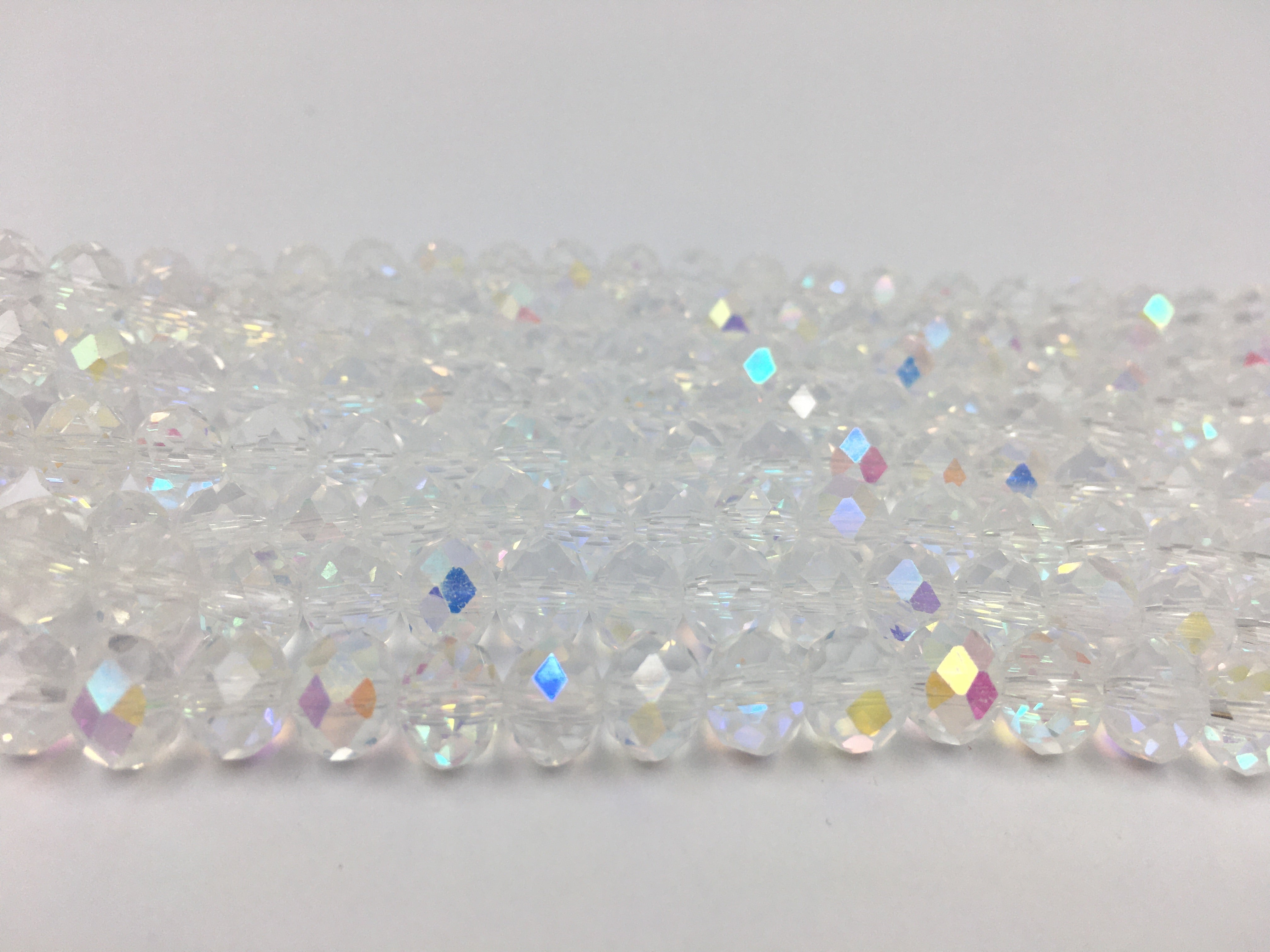 6mm Clear Faceted Rondelle Glass Bead | Bellaire Wholesale
