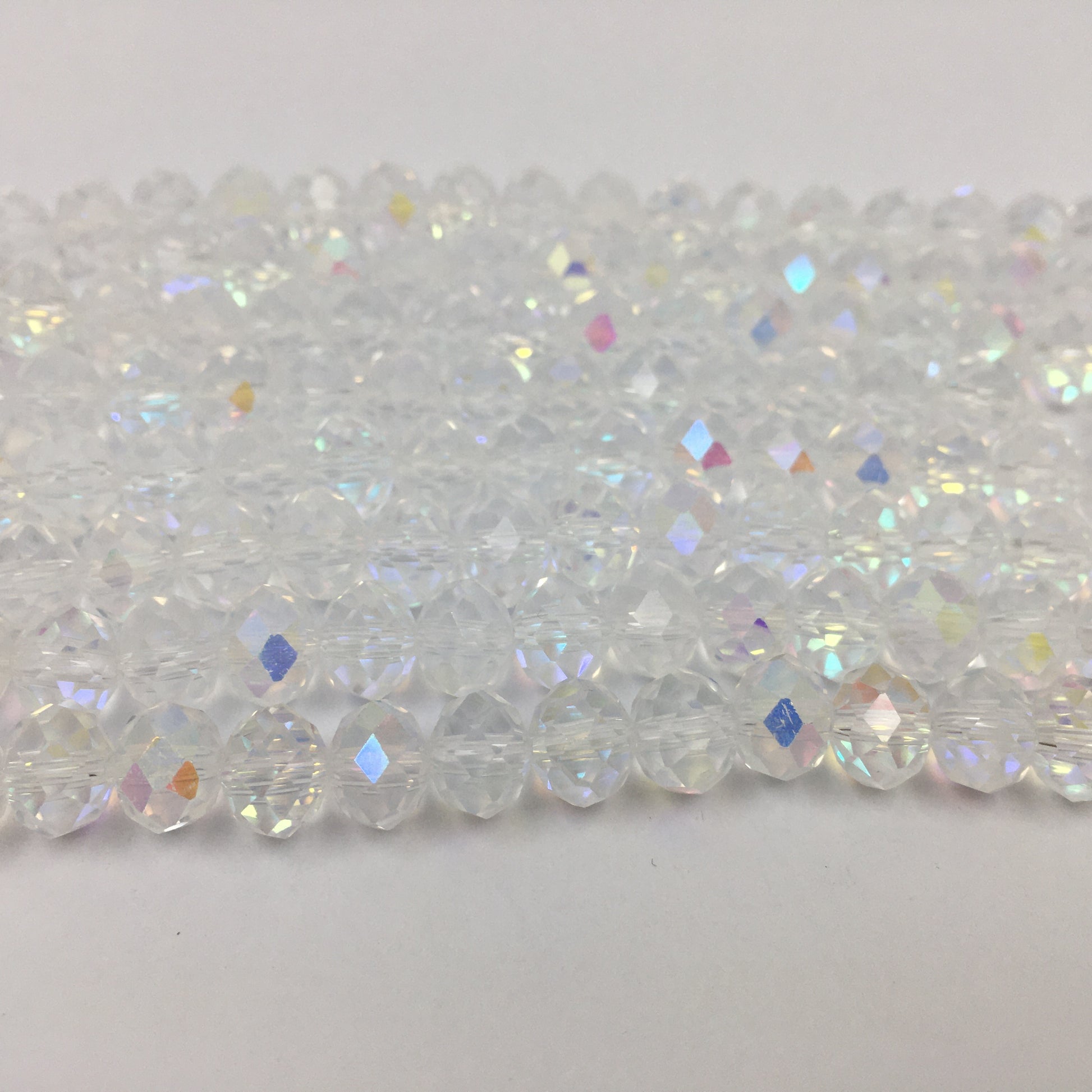 6mm Clear Faceted Rondelle Glass Bead | Bellaire Wholesale