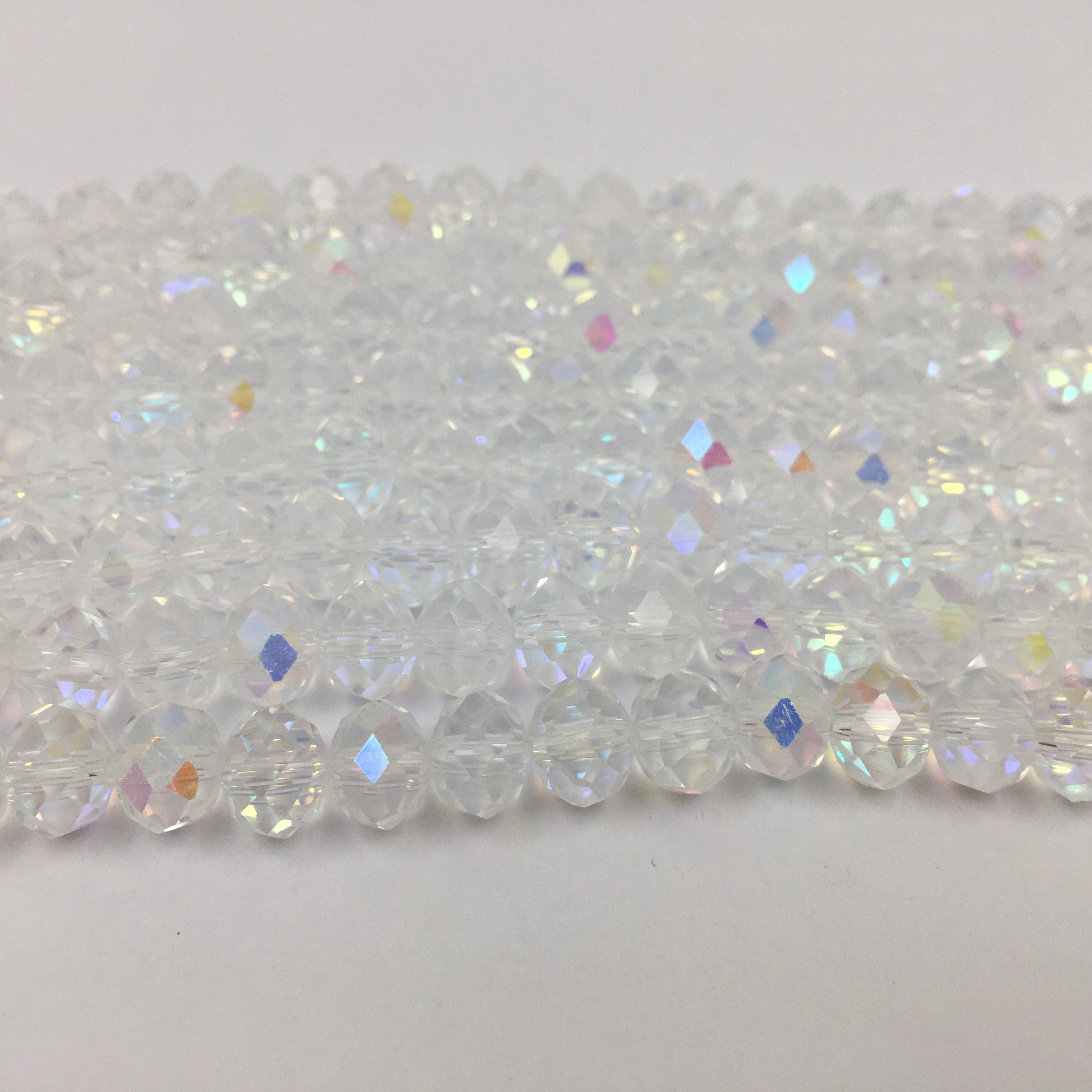 6mm Clear Faceted Rondelle Glass Bead | Bellaire Wholesale