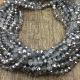 6mm Faceted Rondelle Half Coated Metallic Silver | Bellaire Wholesale