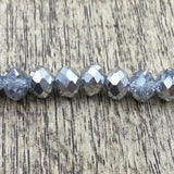 6mm Faceted Rondelle Half Coated Metallic Silver | Bellaire Wholesale