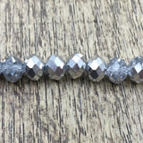 8mm Faceted Rondelle Half Coated Metallic Silver | Bellaire Wholesale