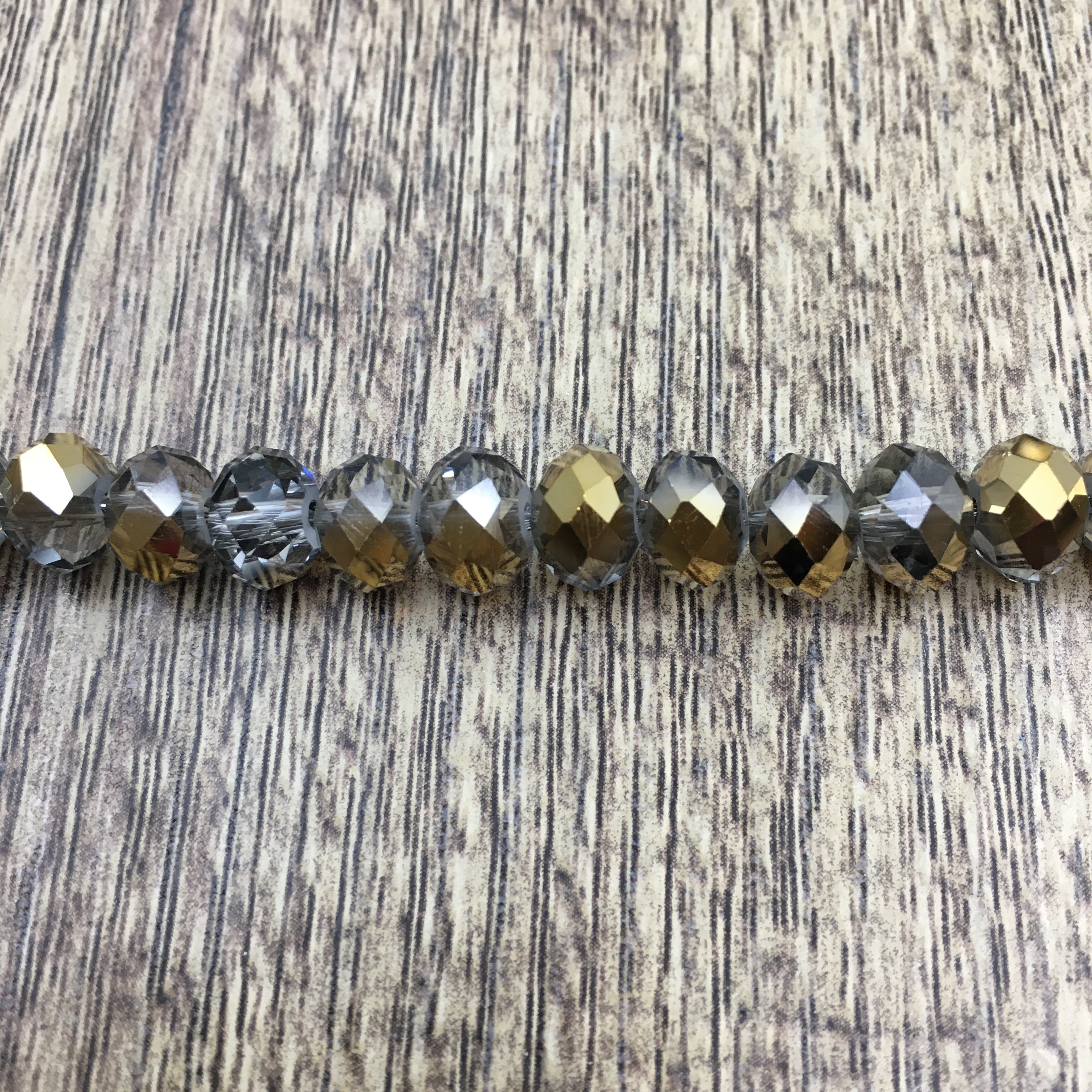 8mm Faceted Rondelle Half Coated Glass Bead | Bellaire Wholesale