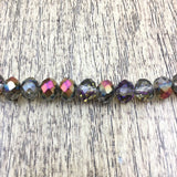 6mm Faceted Rondelle Glass Bead Half Coated | Bellaire Wholesale