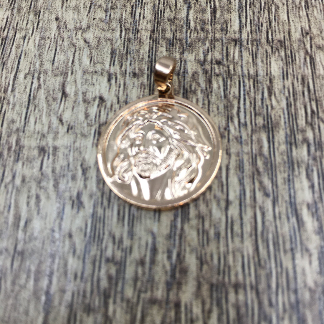 Gold Brass Jesus Round Charm | Bellaire Wholesale