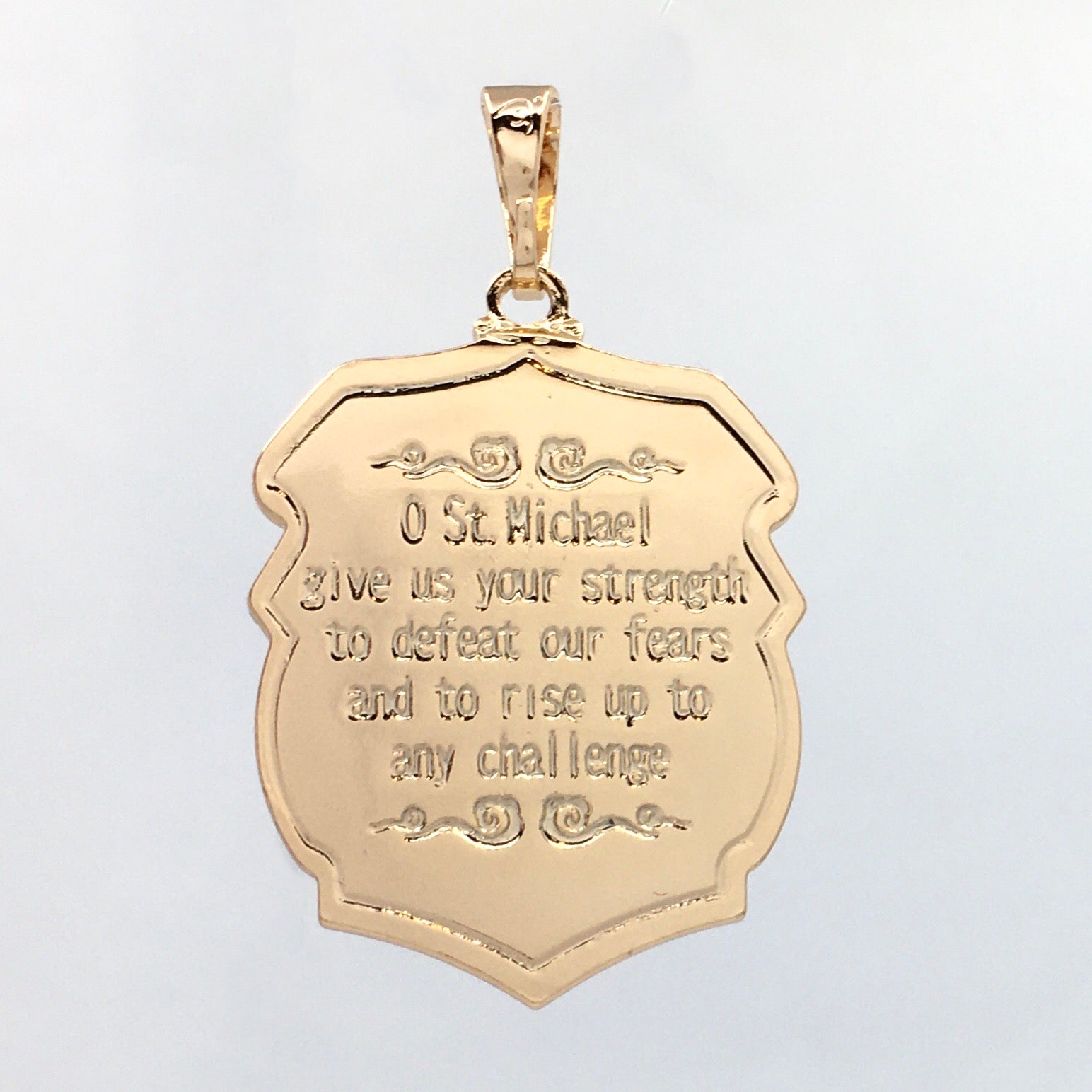 Saint Michael Oval Carved Charm | Bellaire Wholesale