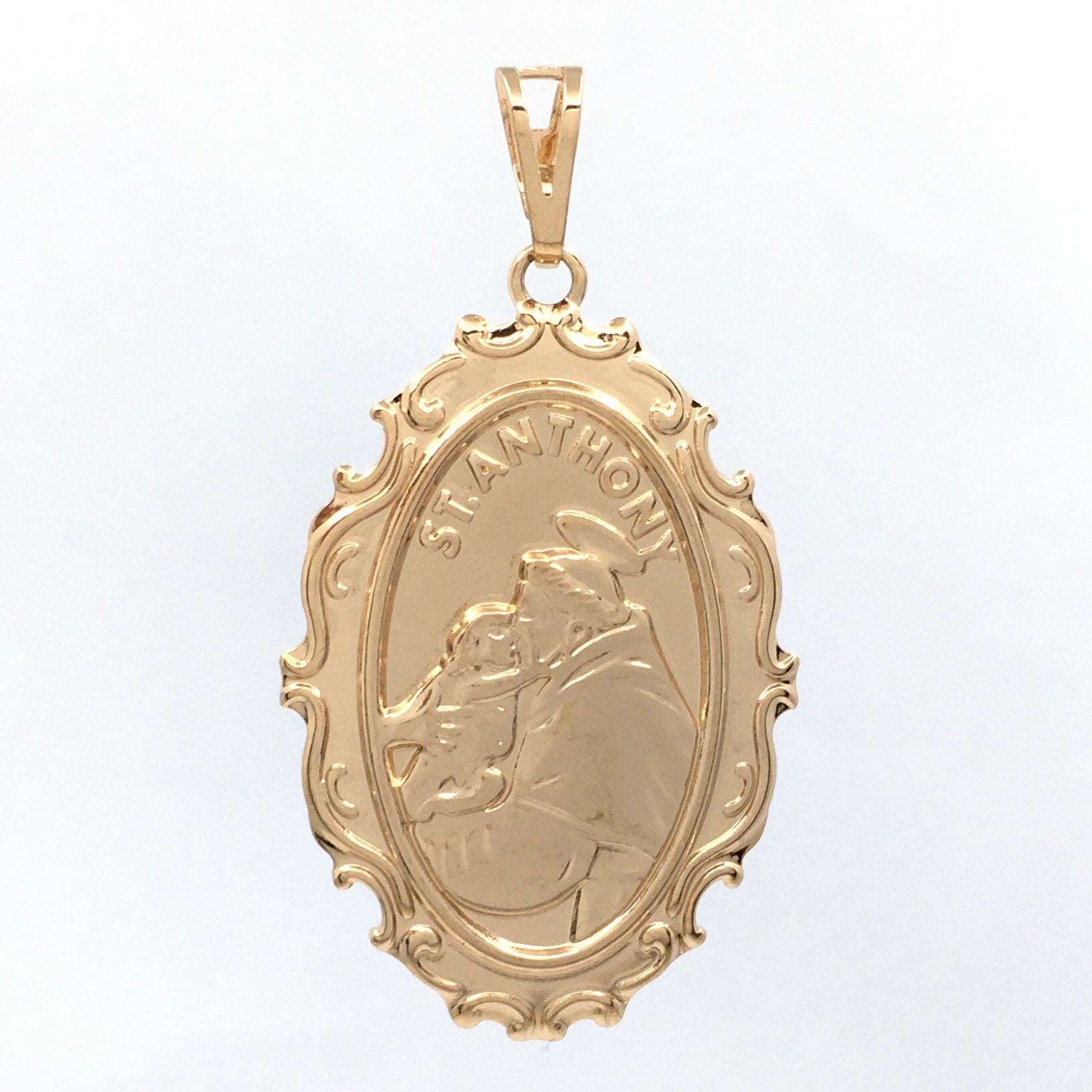 Saint Anthony Oval Carved Charm | Bellaire Wholesale