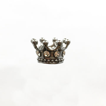 Gun Metal Alloy Rhinestone Crown Bead | Bellaire Wholesale