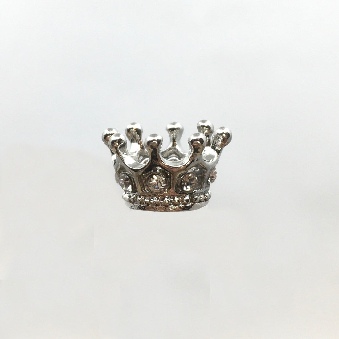 Rhodium Alloy Rhinestone Crown Bead | Bellaire Wholesale