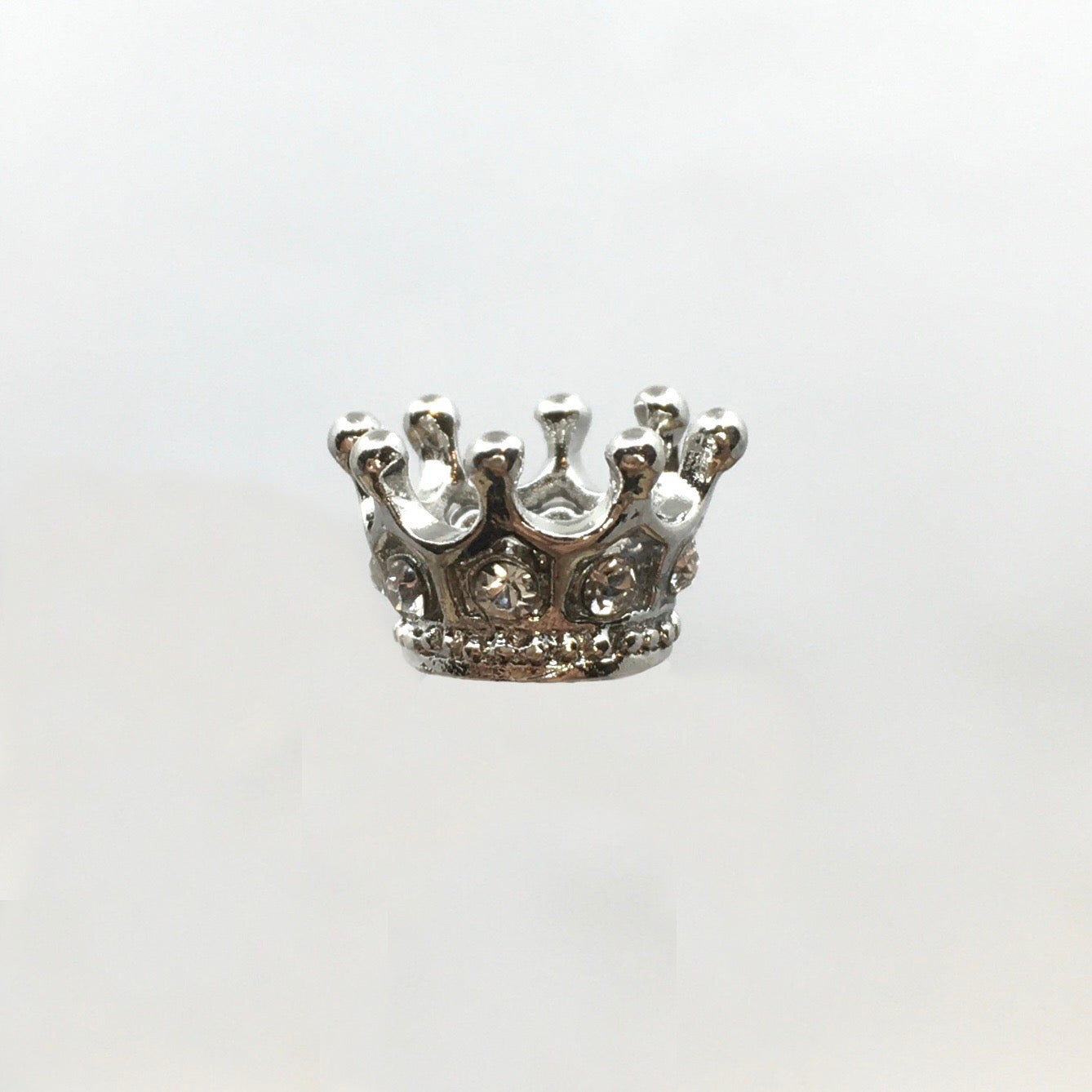Rhodium Alloy Rhinestone Crown Bead | Bellaire Wholesale