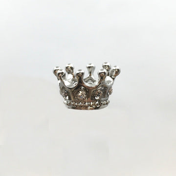 Rhodium Alloy Rhinestone Crown Bead | Bellaire Wholesale