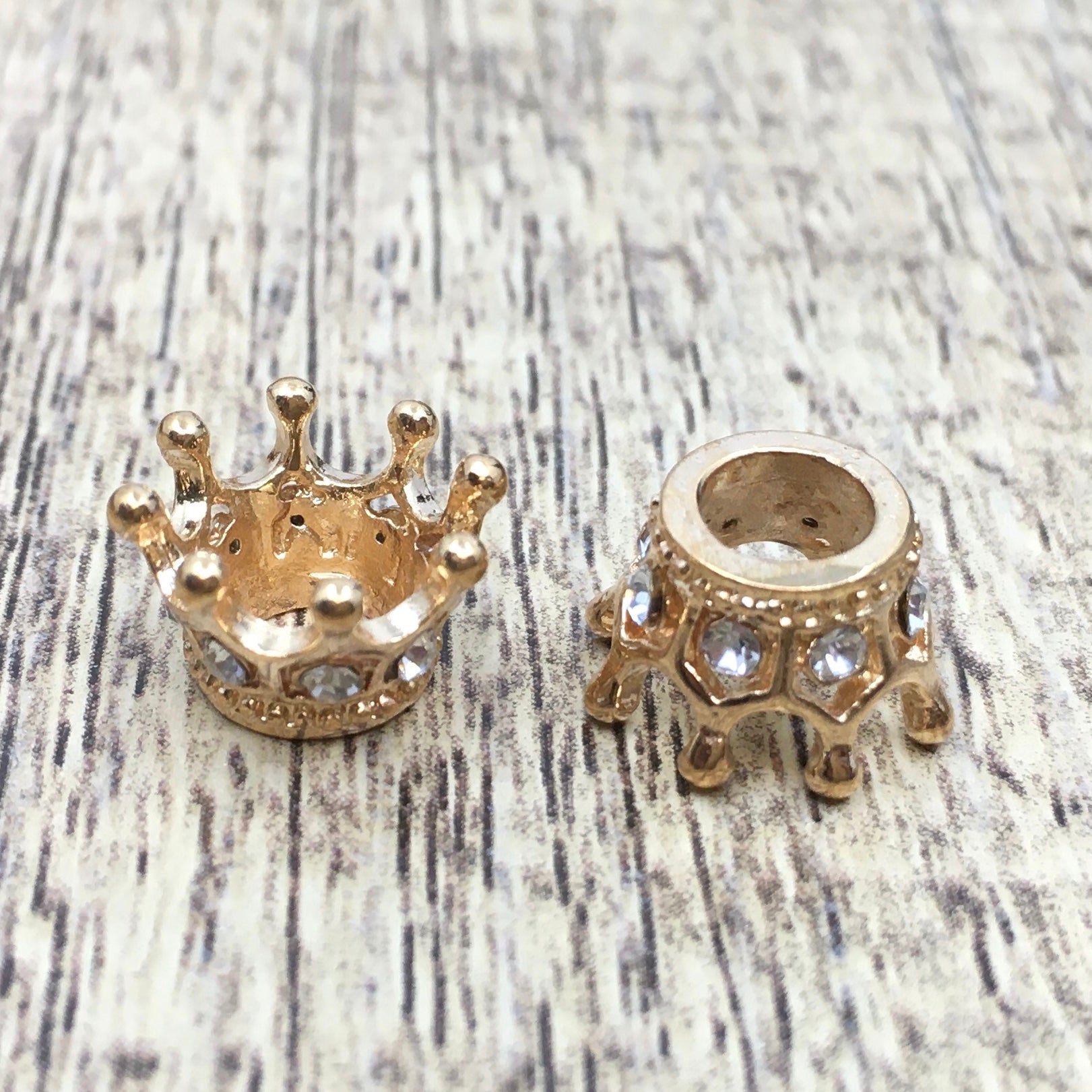 Gold Rhinestone Crown Bead | Bellaire Wholesale