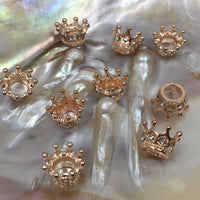 Rose Gold Alloy Rhinestone Crown Bead | Bellaire Wholesale